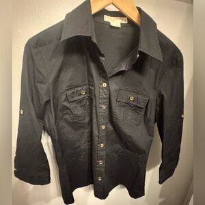 Michael Kors Black Button-Up 3/4 sleeves